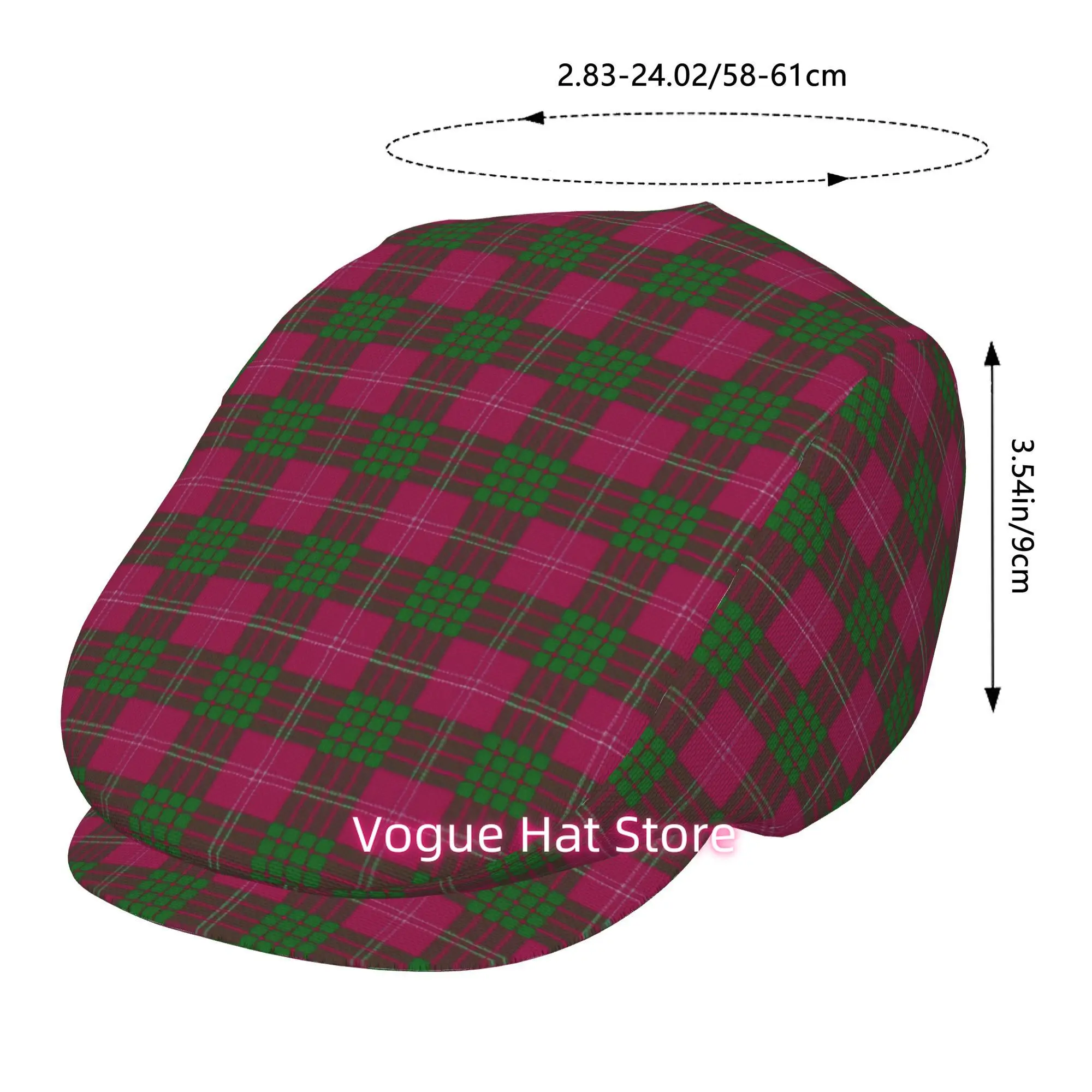 1pc of Scottish Clan Crawford Tartan Beret, Featuring an All-Over Print, This Retro Newsboy Cap Is Unisex And an Essential Fashi