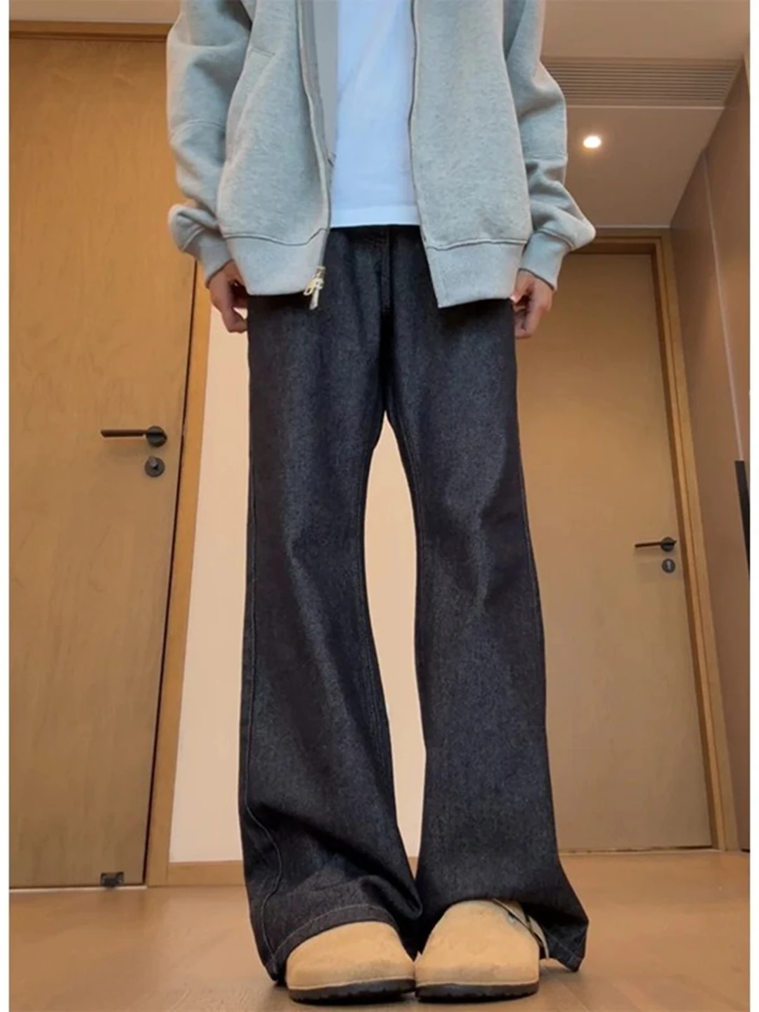 

Американские оригинальные джинсы для мужчин 2025 года: новые, прямые, слегка расклешенные, в стиле High Street, повседневные брюки-джинсы