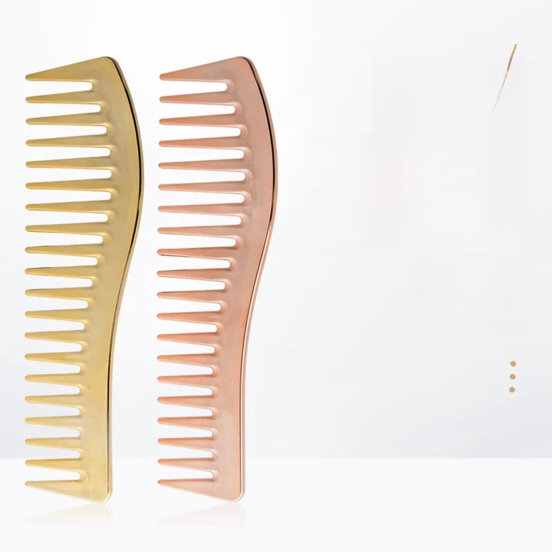 

Plastic Hair Comb Electroplated Wide Tooth Flat Comb for Girls Hair Care Curling Comb Fem Hairdring Comb Household Tool