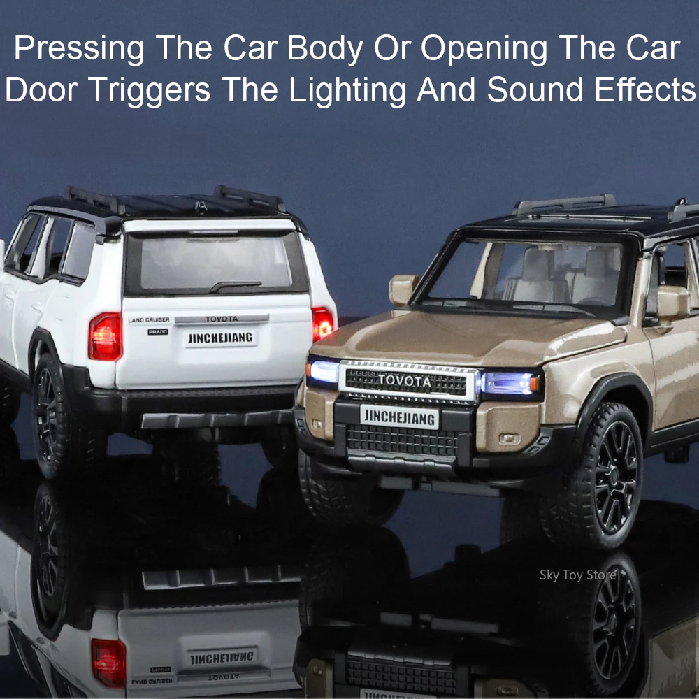 1:32 プラド クラウン ダイキャスト合金製モデルカー おもちゃ ライトミュージック プルバック式 装飾モデル 6ドア開閉可能 車  彼氏へのプレゼント