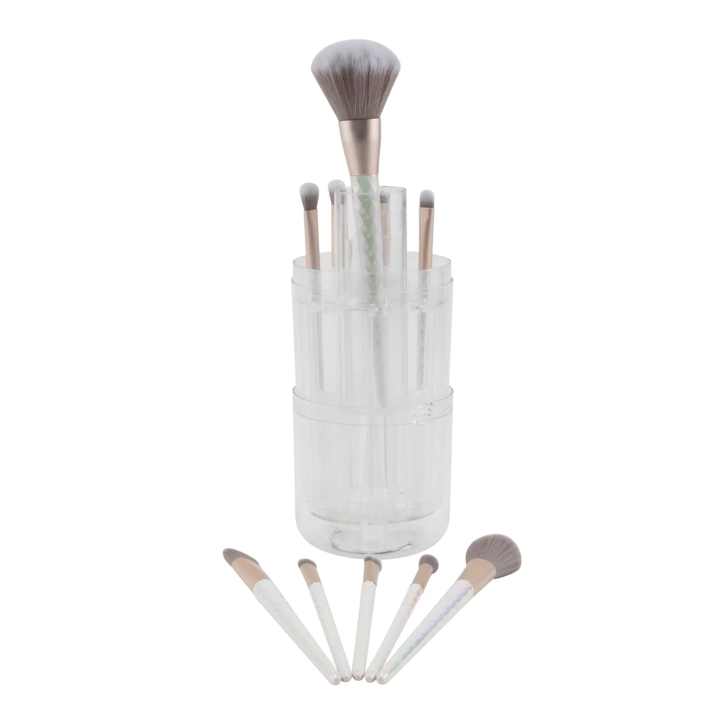 

10 Piece Makeup Brush Set for Eyes and Face with Pop-up Brush.