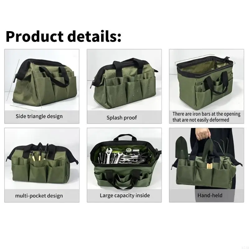 Professional Heavy Load Thick Tool Bag Multiple Pocket Strong Construction 37JD