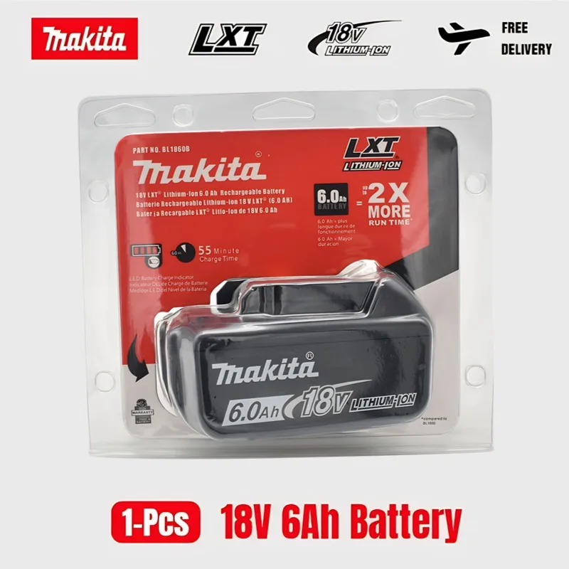 

100% off Original 2025 model，Makita 18V 6Ah Battery For，BL1840，BL1830，BL1850，BL1850，BL1860，BL1815, Rechargeable Lithium Battery