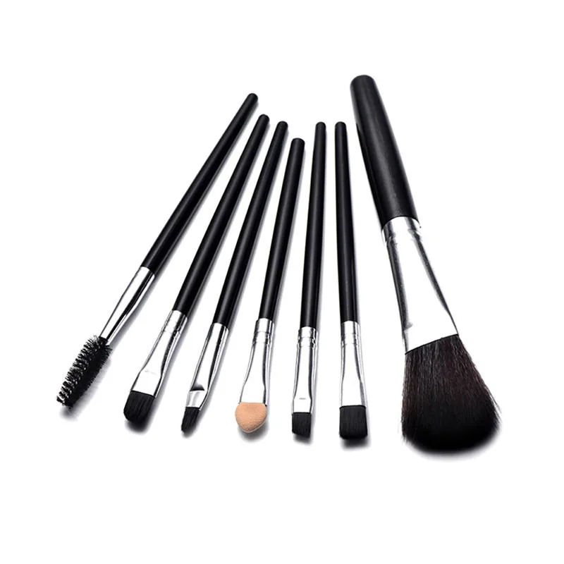 1/7Pcs Portable Ensemble De Pinceaux De Maquillage Ombre à Paupières Fondation Poudre Cils Sourcils Lèvres Correcteur Blush Cheveux Doux Brosse Cosmétique Kit