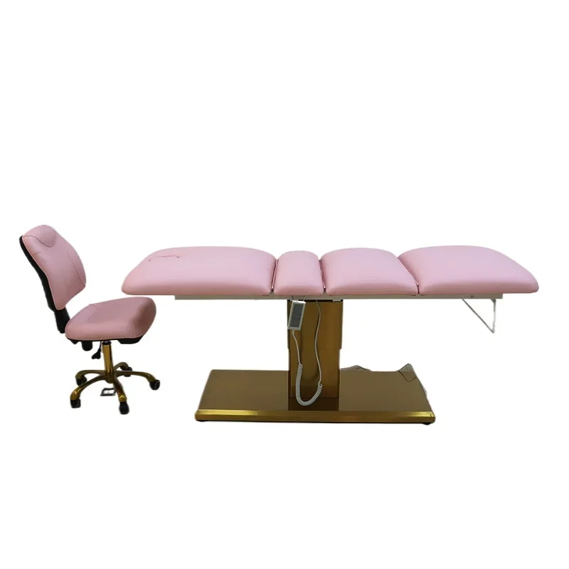 

For Luxury Hydraulic Salon Furniture Electric Spa Massage Lash Bed Examination Eyelash Pink Facial Bed
