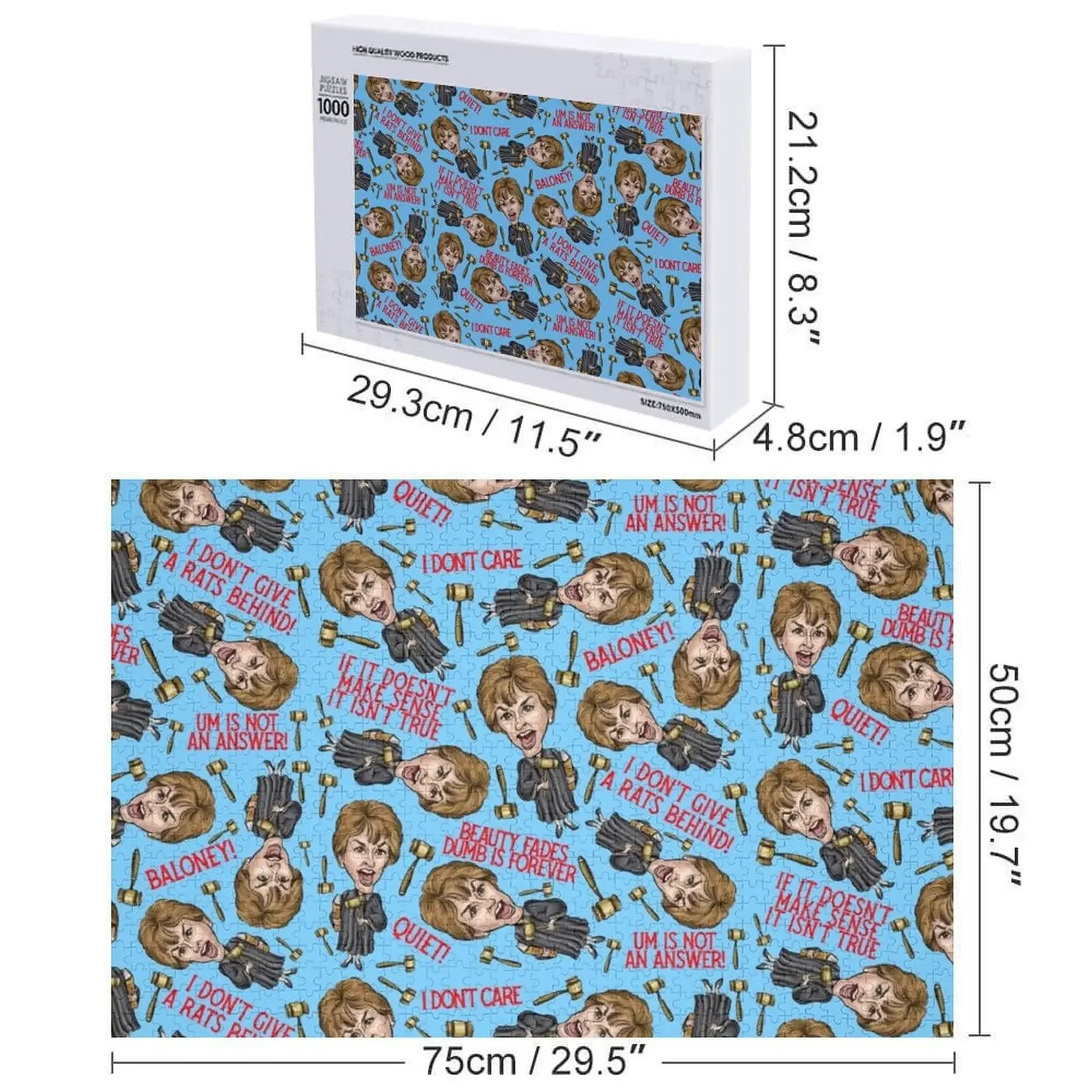 Puzzle z nadrukiem Sędzie Judy, personalizowane ze zdjęciem, drewniane puzzle z imieniem, drewniane puzzle z imieniem na zamówienie