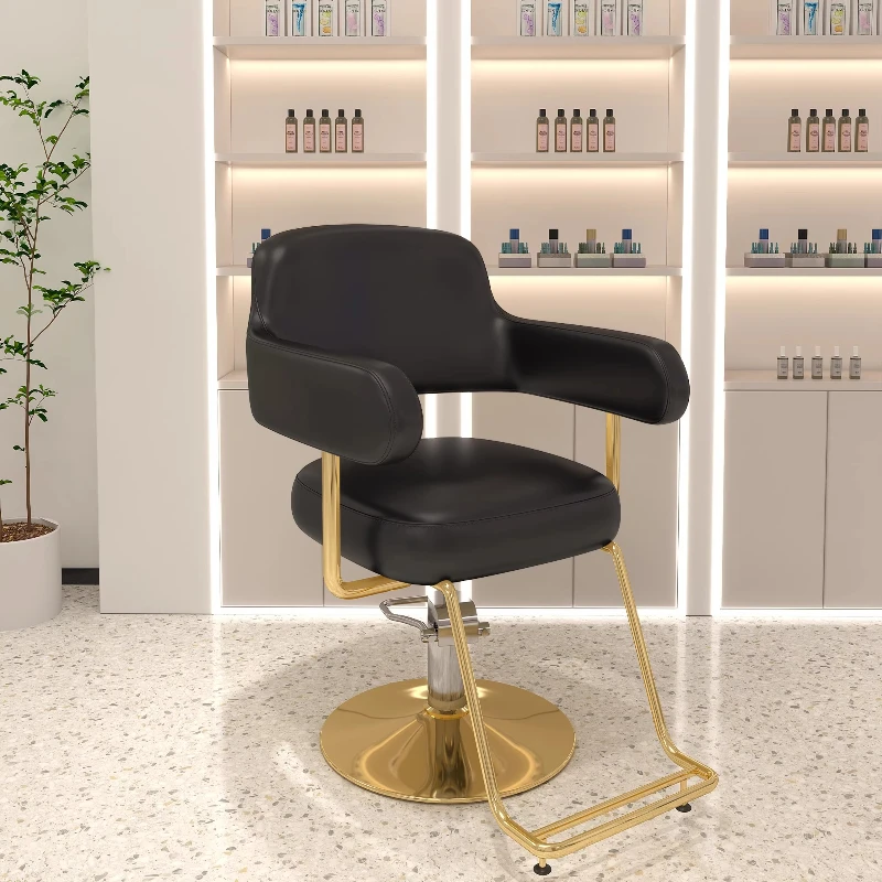 

Adjustable Barber Chairs Ergonomic Liftable Hair Dresser Minimalist Design Barber Chairs Metal PU Leather Furniture Silla Lslfy