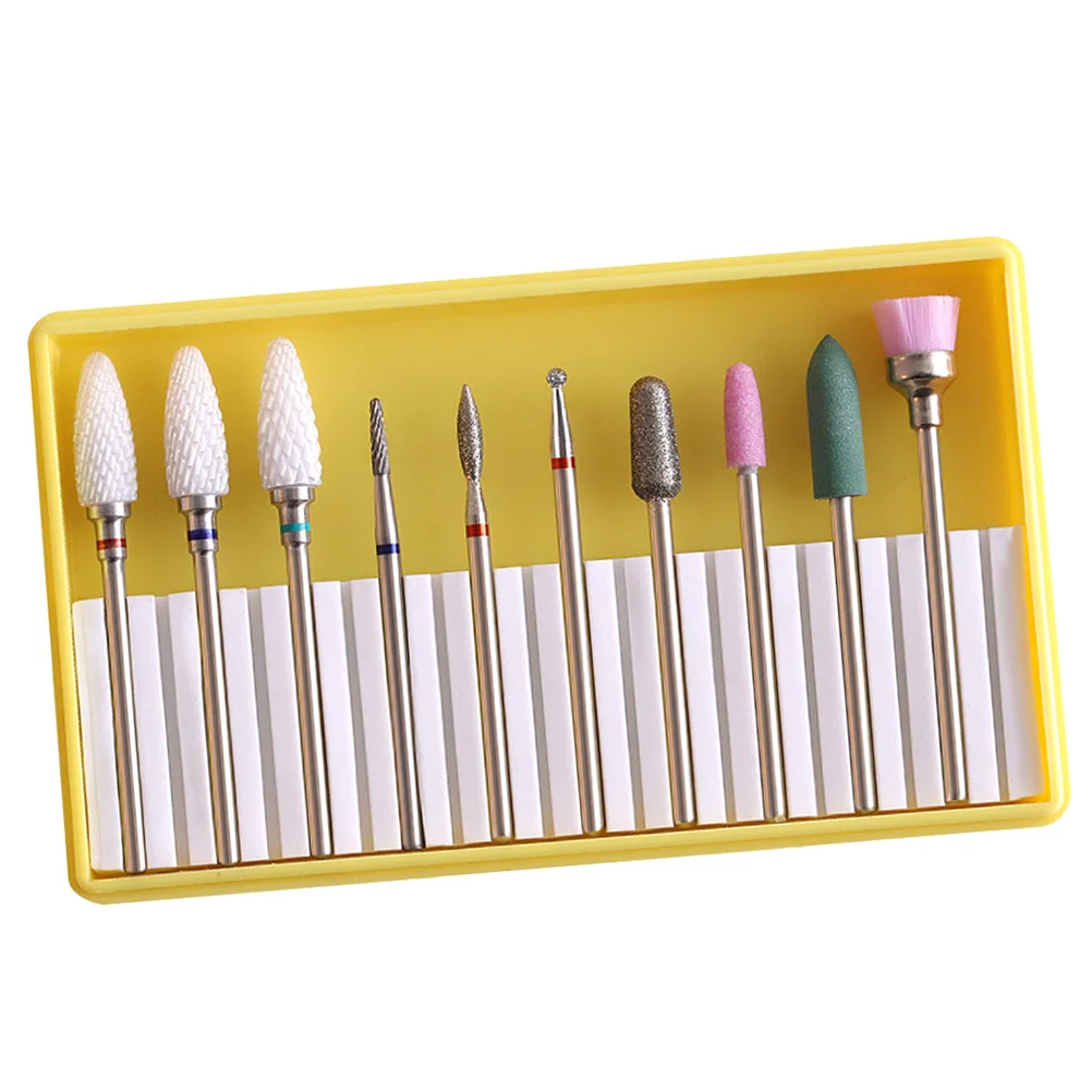 1 Set of Ceramic Nail Drill Bits Professional Manicure Drill Grinding Head Kit for Acrylic Gel Nail nail grinding head