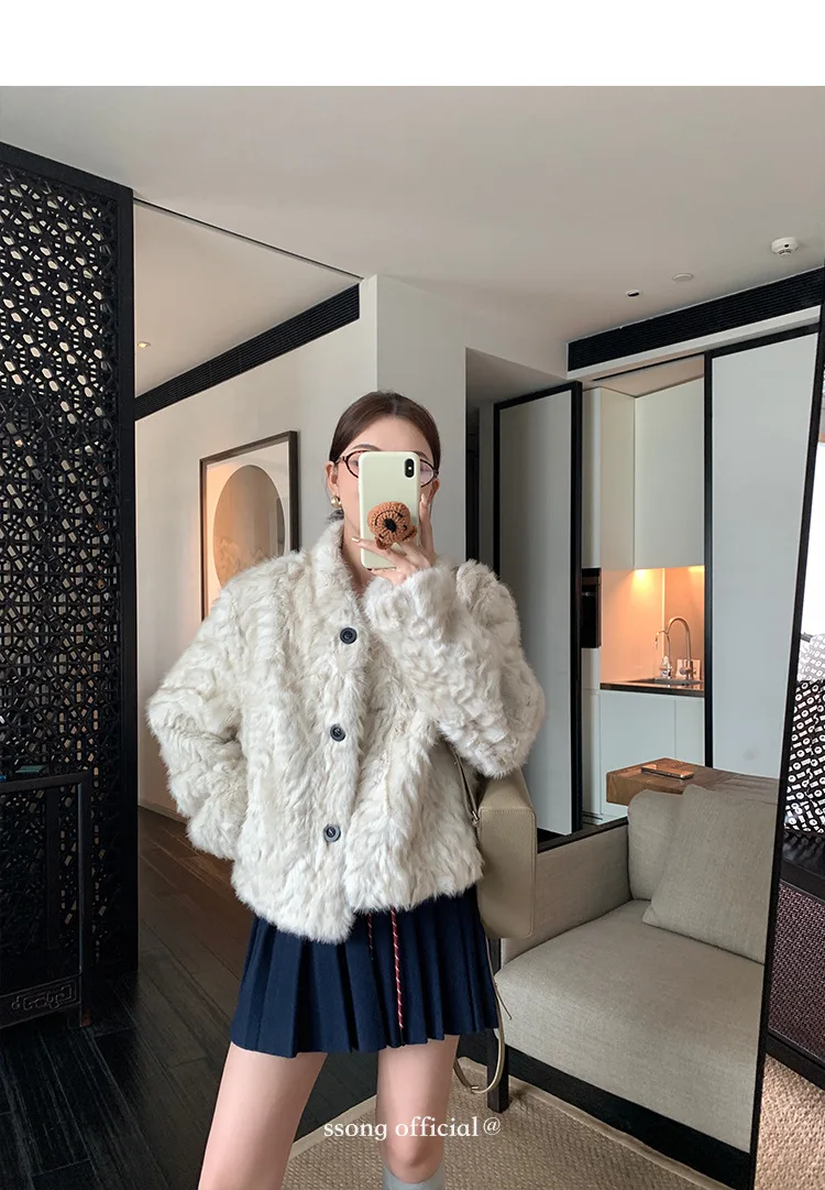 Women Faux Shearling Fur Coats Solid Fur Jackets Cotton Linen V Neck Long Sleeves Single Breasted Loose Fit Casual 2026 Winter