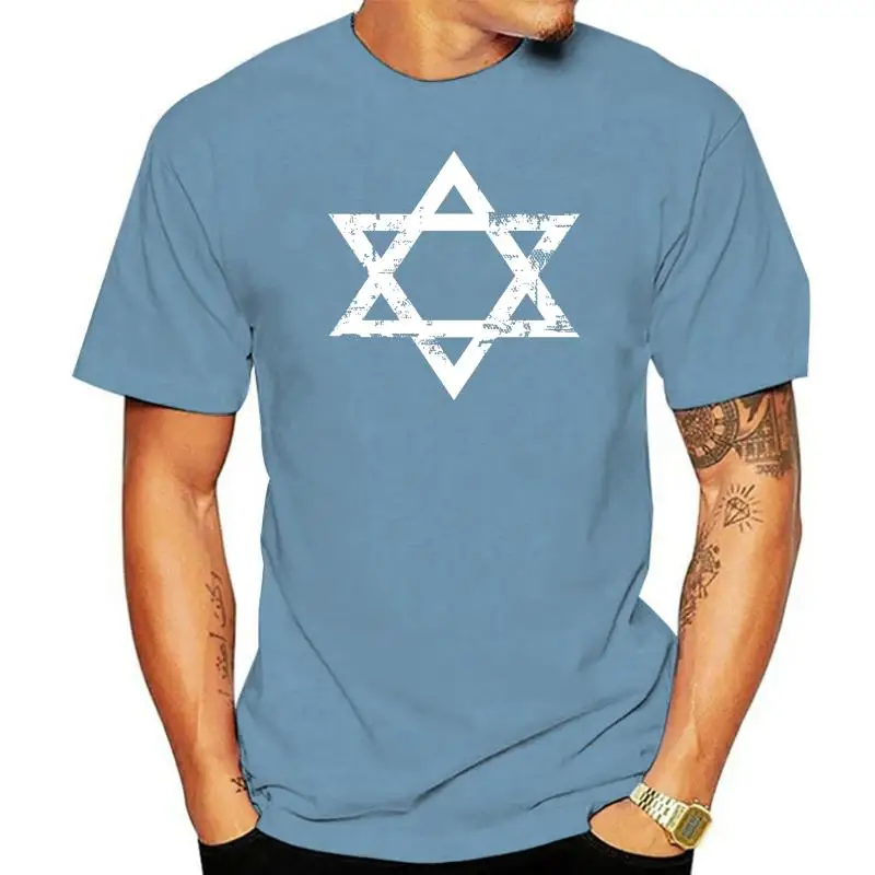 Men Short sleeve tshirt Star Of David Shirt Distressed Aged Look Ind 1_temporary cool Women t-shirt