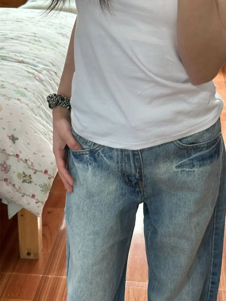 

Женские джинсы с высокой талией, американская мода, плиссированные рюши, драпированные, с разрезом, асимметричные детали, женские джинсы