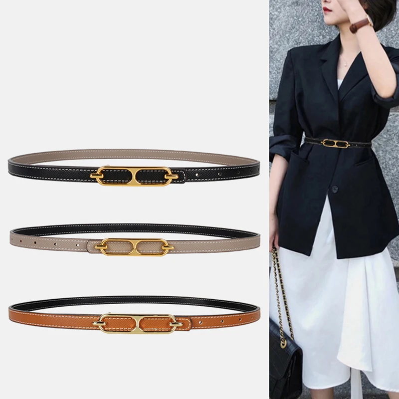 

Casual Basic Porous Adjustable Double Sided Use Thin Belts For Women