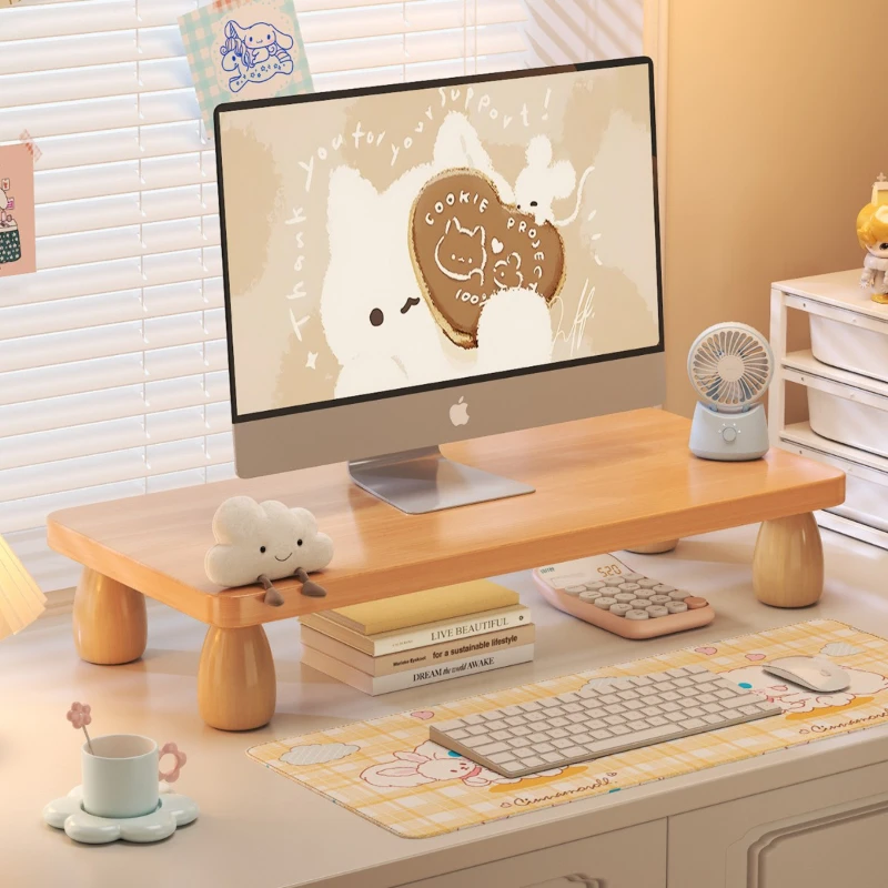 Computer Monitor Stand Riser Desktop Organizer with Keyboard Tray Desk Shelf Storage Rack for Office Home Workspace