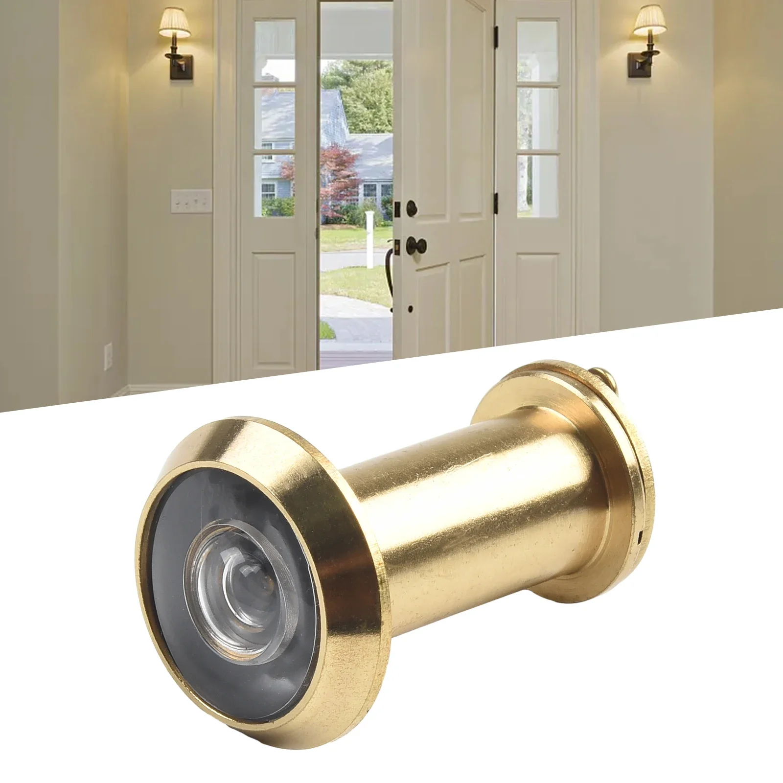 

Metal Door Peephole Viewer Wide Angle 220 Degree Eye Sight 220 Degree Glass Lens Convenient Installation Easy Installation