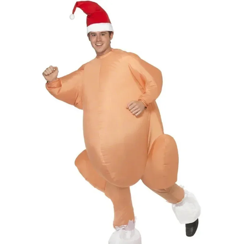 Roast Turkey Halloween Chicken For Adults Inflatable Christmas Fancy Dress Mascot Cosplay Costume Clothin MN8