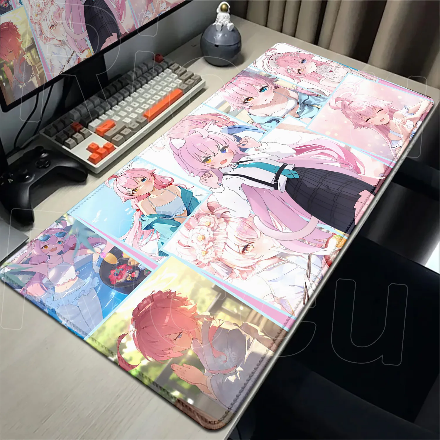 Cute Girl Takanashi Hoshino Mouse Pad Anime Blue Archive Laptop PC Desk Mat Gamer Mat Large Mousepad Non-slip Keyboard Mouse Mat
