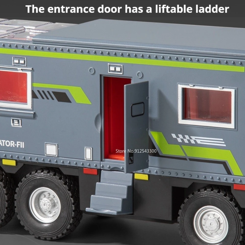 1:18 NOMADISM Model Kampera Zabawka Samochód Inercyjny Otwierane Drzwi Wykwintny Wnętrz Model Kampera Zabawki Ozdoby do Salonu