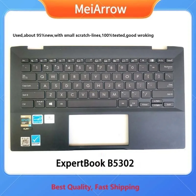 MEIARROW         95%New/Org For ASUS ExpertBook B5302 B5302FE B5302CE Palmrest US Keyboard Upper Cover C shell