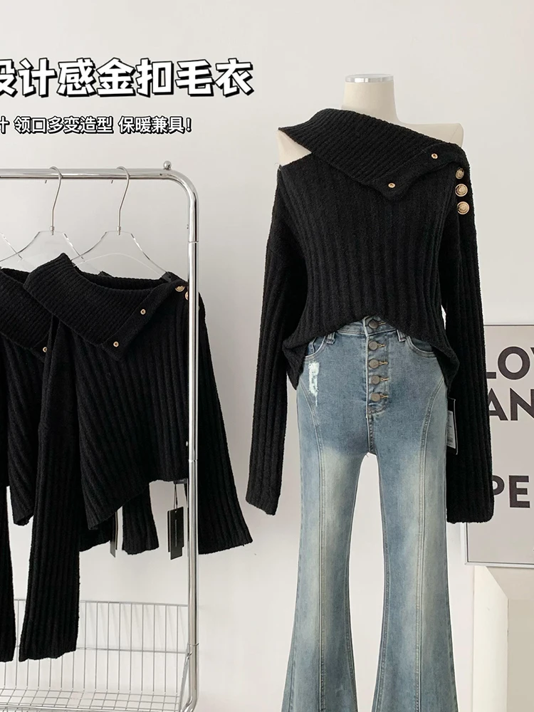 Autumn Winter Woman Old Money French Vintage Turtleneck Sweater Long Sleeve Pullovers Design Knitwears Coquette Aesthetic Thick