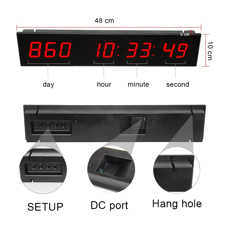 CP02 Embedded Portable LED 999 Days Counter LED Digital Events Retirement Day Countdown Clock Timer