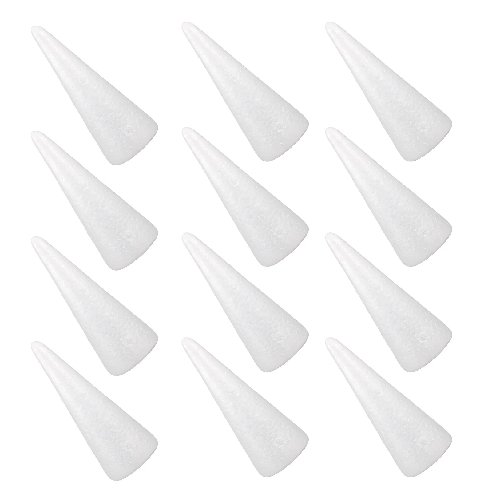 

12Pcs Polystyrene Foam Cone White Craft Bases for Holiday DIY Christmas Tree Projects Foam Craft Tree Shape 7.39x2.91in