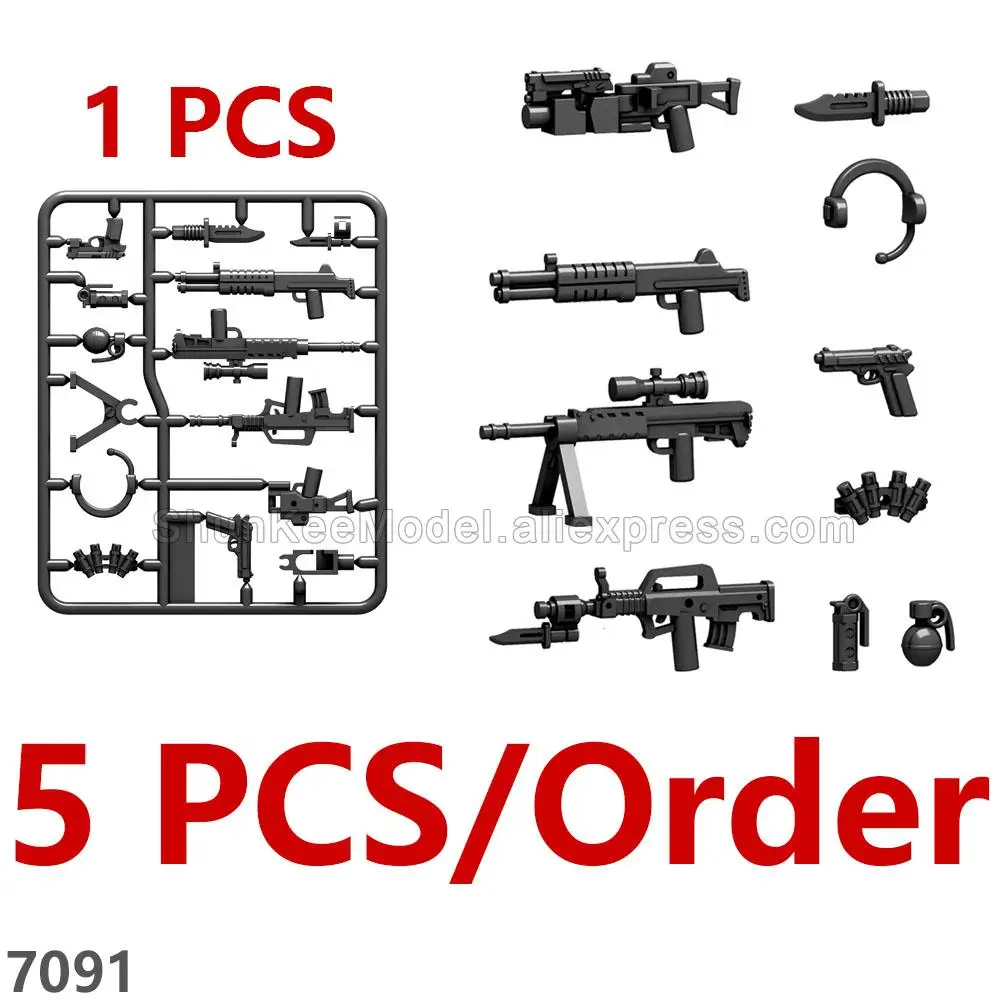 

MOC Military Weapon Police SWAT Army Machine Gun Mega Model Building Blocks Toy Set Lot Mini Action Figures Assemable Bricks 091