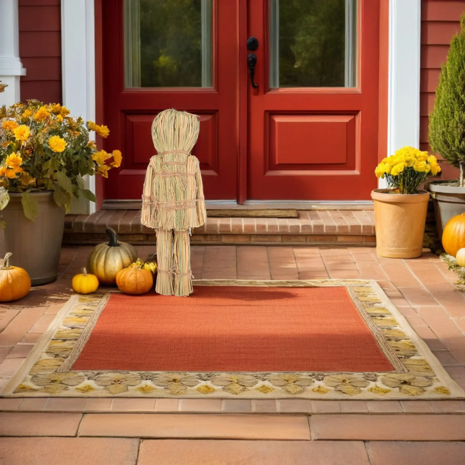 Straw Scarecrow Decoration Realistic Handcrafted Fall Harvest Scarecrow for Garden Yard Porch Thanksgiving Halloween Outdoor