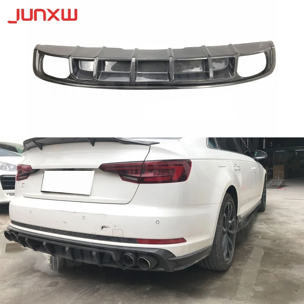 

Carbon Fiber Rear Bumper Lip Diffuser Spoiler Splitters Aprons For Audi A4 Sline S4 B9 2017 2018 Car Styling