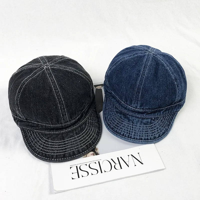 Retro Short Brim Baseball Caps for Women Outdoot Sports Travel Hat Men Soft Washed Jeans Hat Work Working Cap Hip Hop