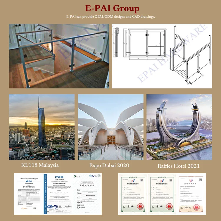 Personalizzazione Ringhiera per ponte in acciaio inossidabile verniciato a polvere Balaustra per scale in alluminio Modello personalizzato ha mangiato ringhiere per schermi con taglio laser