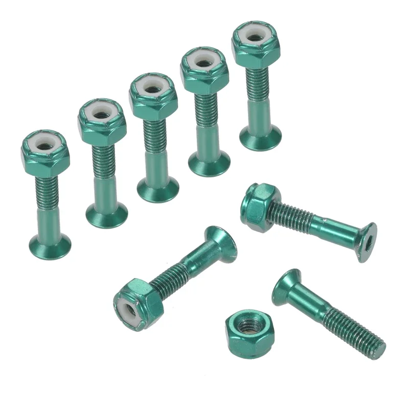 8 pezzi in acciaio al carbonio a quattro ruote Skateboard camion ponte Hardware Set tavola da surf tavola lunga viti allungate ponte chiodi bulloni dadi