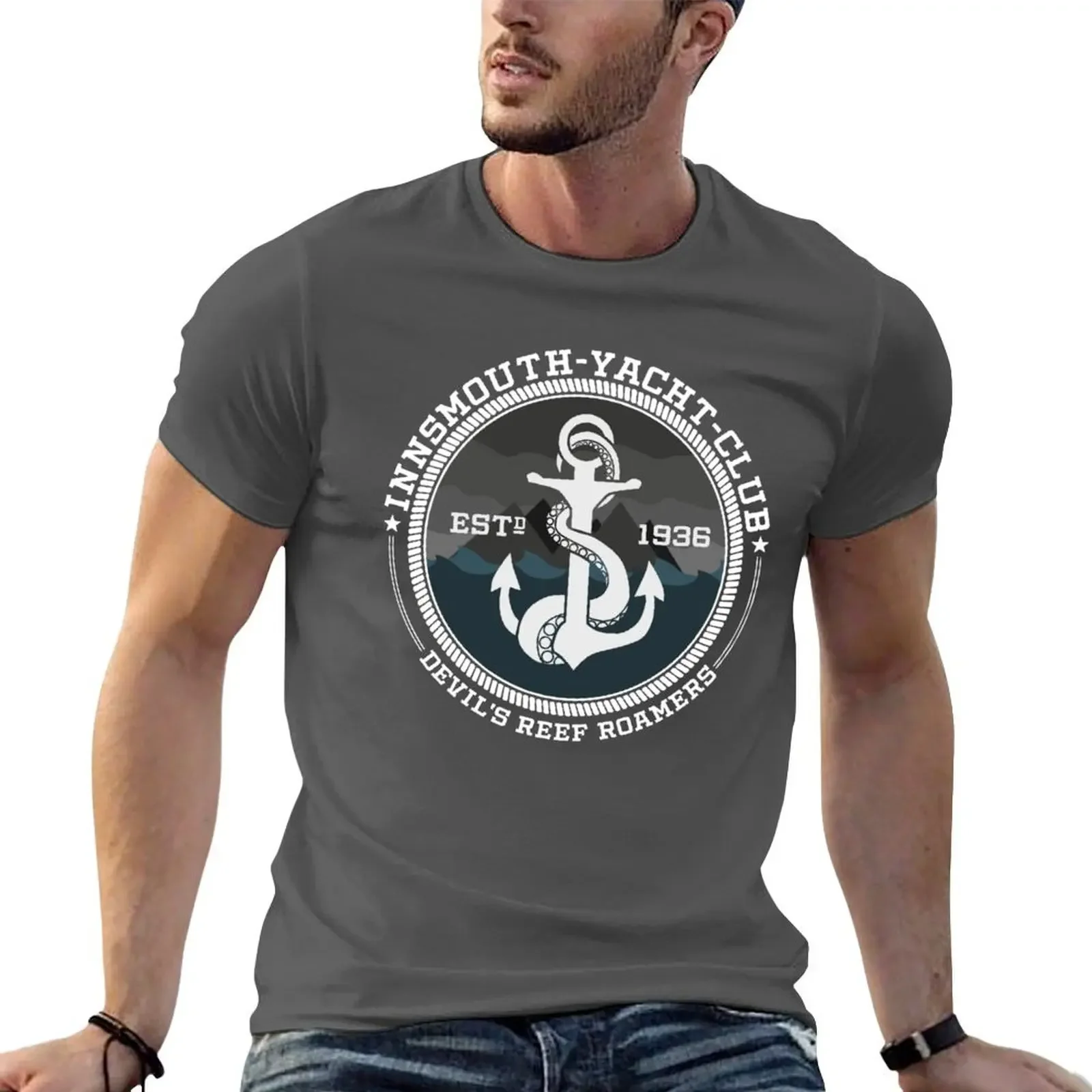 

Innsmouth-Yacht-Club T-shirt graphics summer clothes Blouse mens t shirts