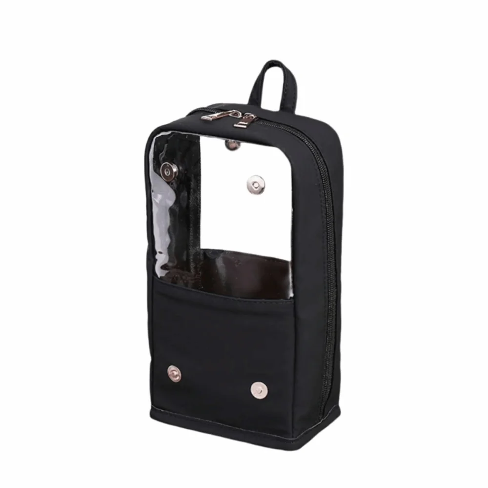 

Waterproof Transparent Makeup Bag Stand-up Design See-Through Zipper Cosmetic Bag with Handle Dividers