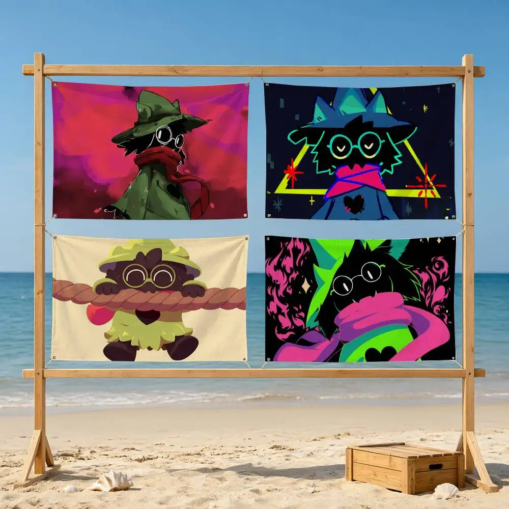 D-Deltarune Cute Ralsei  Flags for Bedrooms Home Decor Items Outdoor Decors Garage Decoration Flaga