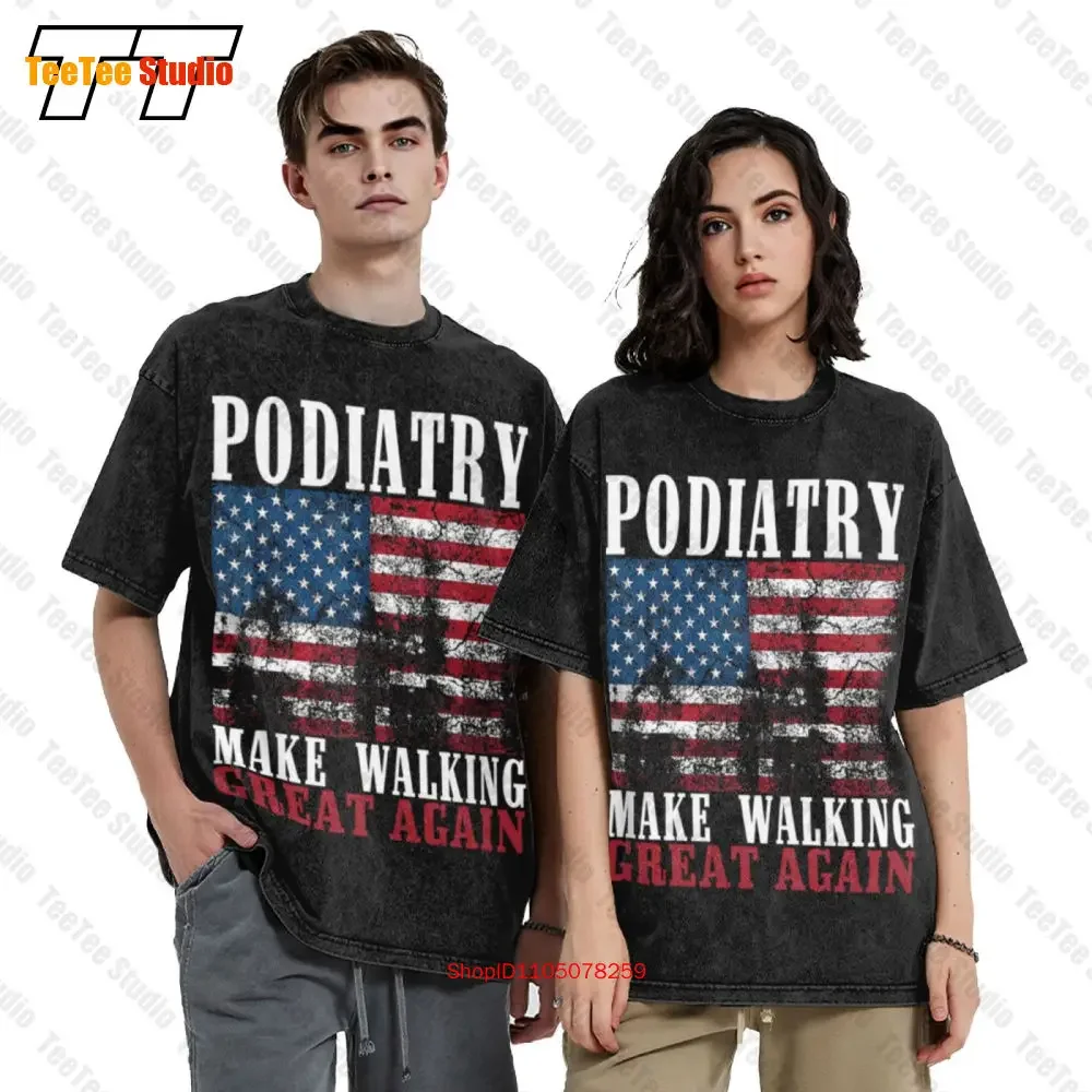 Funny Podiatrist Gift Podiatry American Flag Doctors Vintage Oversized T-Shirt T4NH