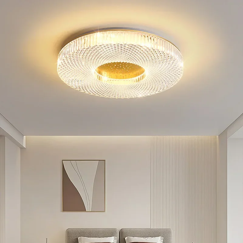 

3 Color Dimming Acrylic Ceiling Lamp Round Luxury Modern Led Chandelier Indoor Light Fixture Hoom Decor For Living Room Corridor