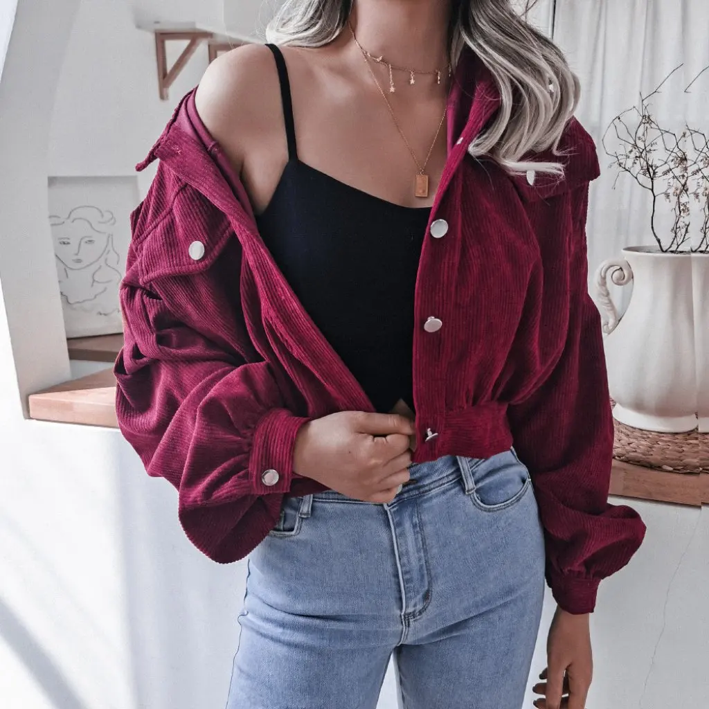 

Women's European And American Style Lantern Long Sleeve Casual Short Coat Jacket Fashion All-Matching Ladies' Top