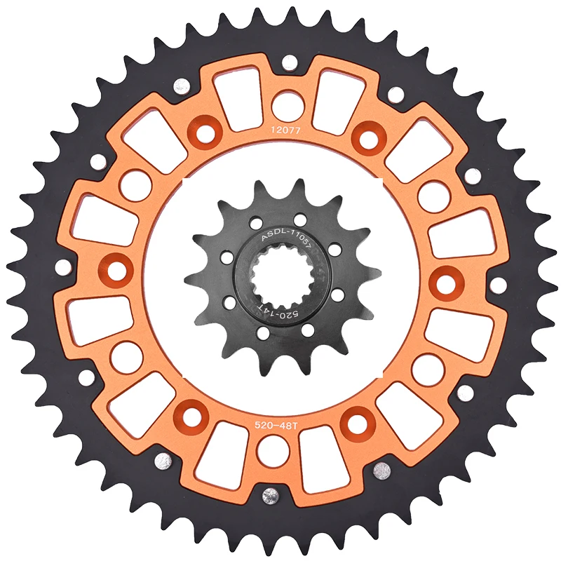 

520 14T 48T Front Rear Sprocket 200 XC MXC 200 XC-W 250 525 EXC 450 SMR XCF-W 520 520 525 SX MXC 501 FE For KTM For Husqvarna