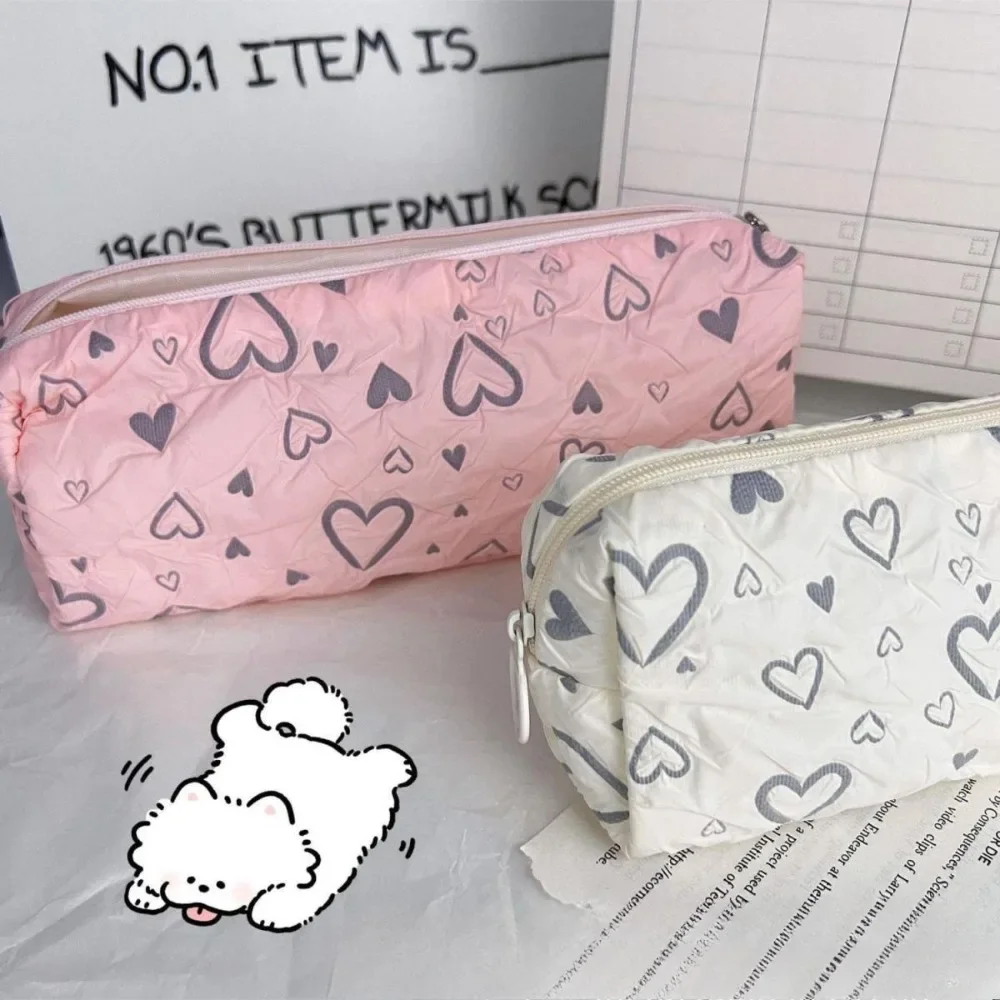 Pencil Case Fashionable Love Pencil Case Large Capacity Stationery Storage Bag Soft Pen Bag Multifunctional Learning Supplies