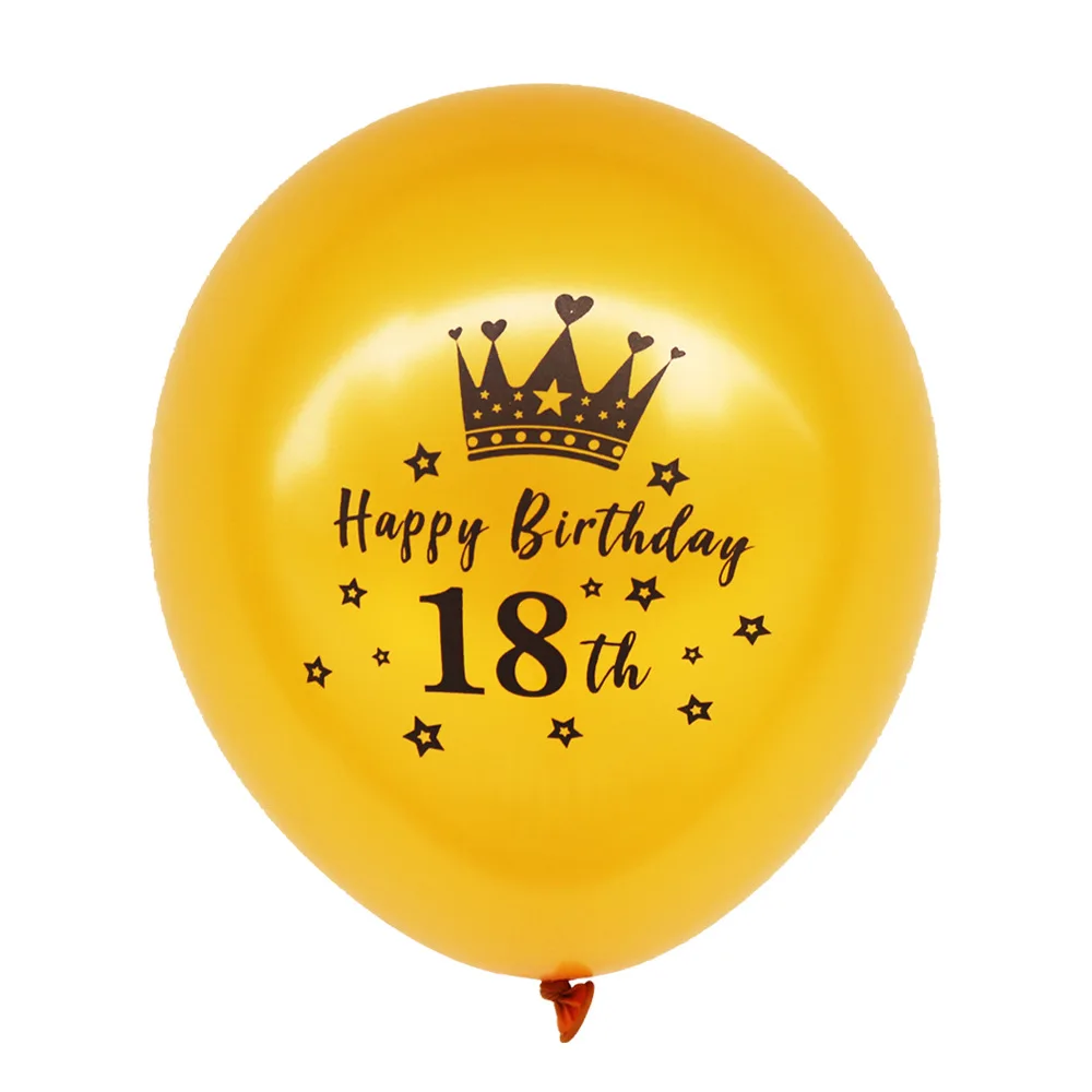 Dekorationen zum 18. Geburtstag, hängendes Banner, Schwarzgold, für Jungen und Mädchen, alles Gute zum Geburtstag, 18. Luftballons, Banner für 18-jährige Partyzubehör – Detail 5