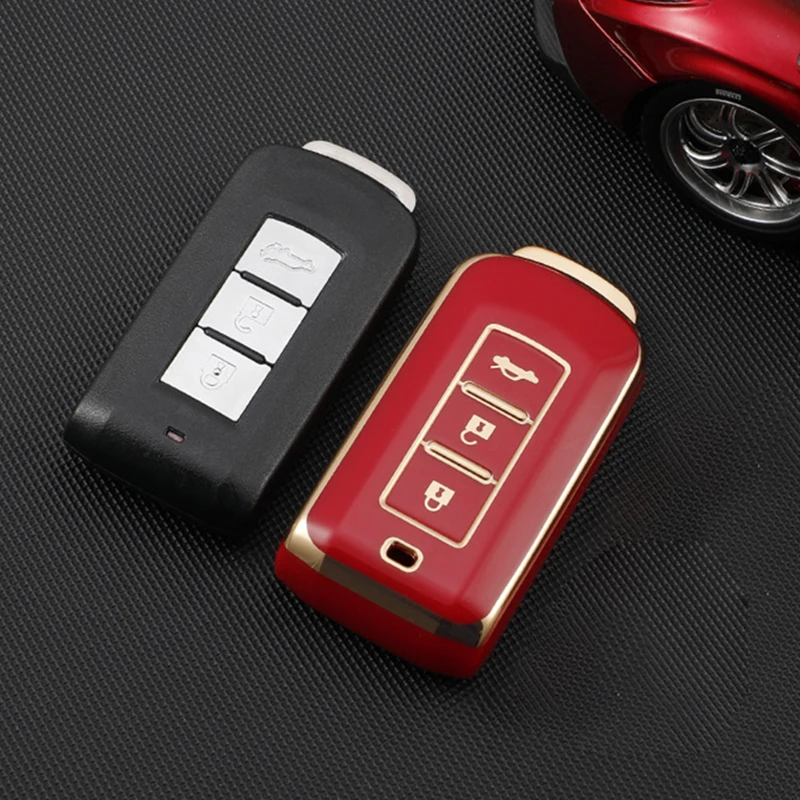 Car TPU Key Cover Case For Mitsubishi ASX Xpander Triton Outlander Montero Sport Keyless 3 Buttons Remote Key Case