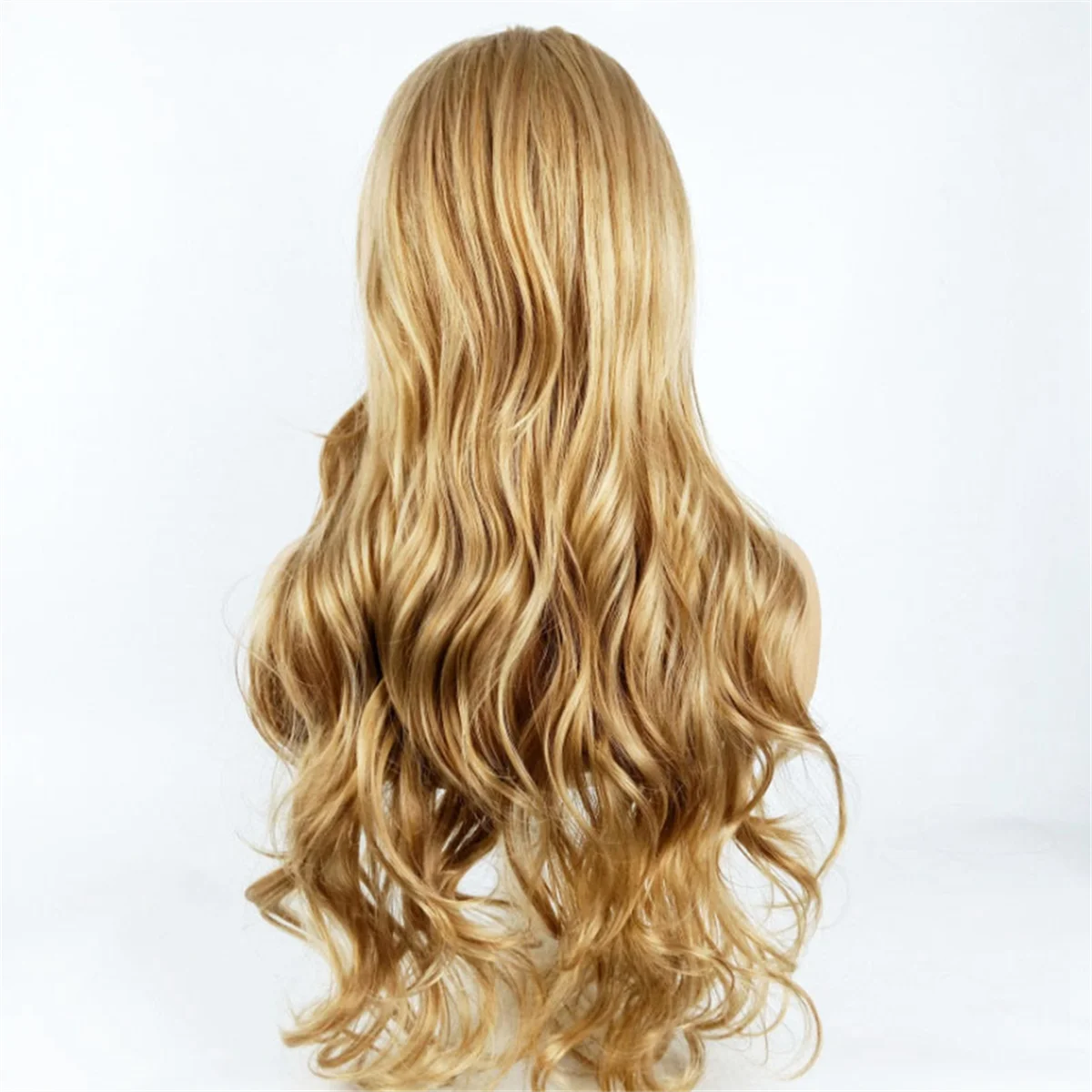 28 Inches Medium Blonde Big Wave Women Long Curly Hair for Women Chemical Fiber