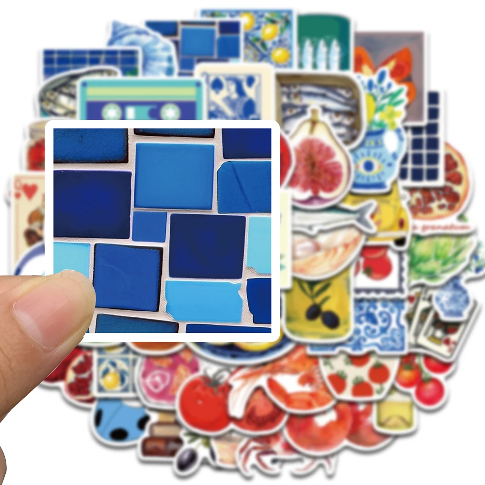 50 個地中海トマトステッカーかわいいラップトップ美的落書きルームスケートボード防水スクラップブッキング電話ステッカー