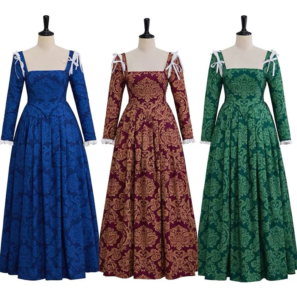 costume-de-reine-medievale-renaissance-tudor-Elisabethaine-robes-de-fee-spectacles-theatraux-vintage-robe-de-bal