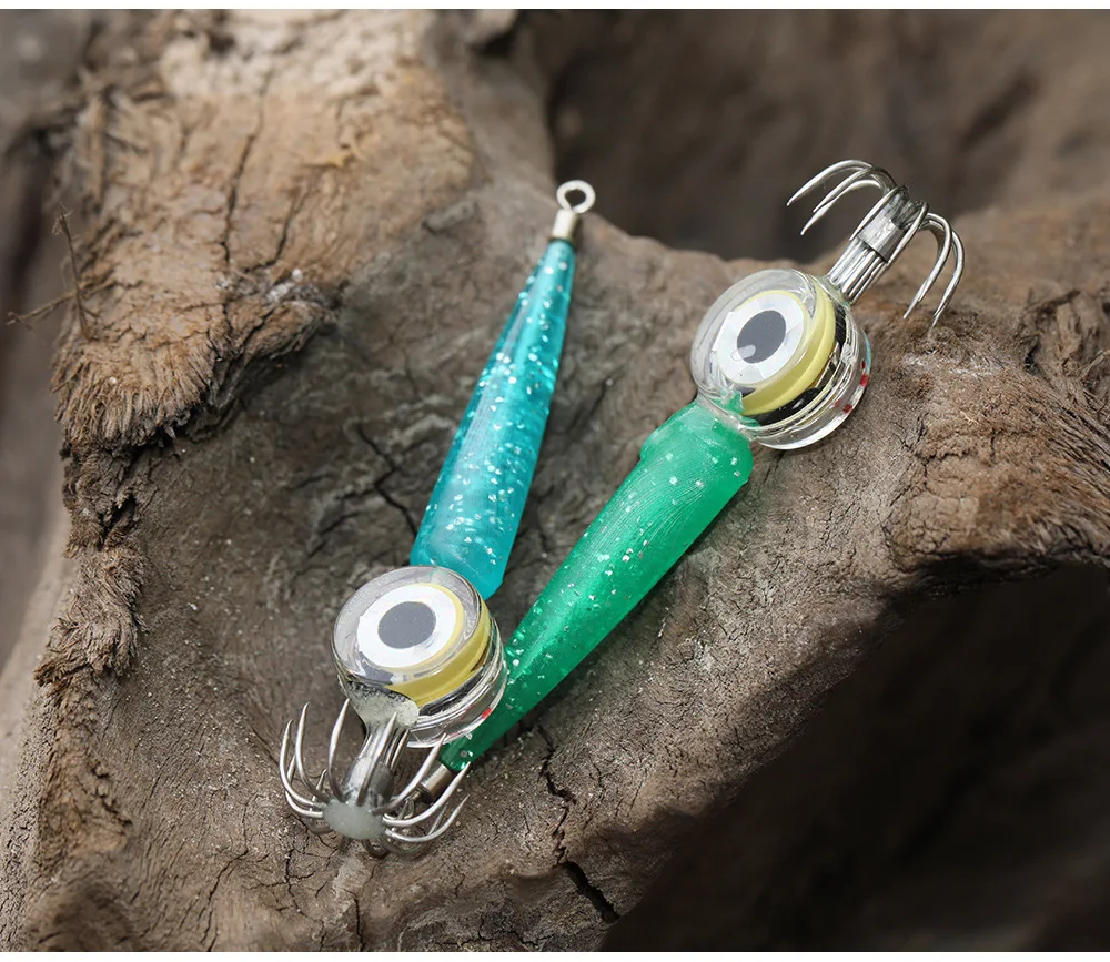 Angelköder, 5 g, Tintenfischhaken mit LED-Licht, Tintenfisch-Jig-Köder, leuchtender Webfuß, Oktopus, Egi, künstlicher Köder, Tintenfisch, Meeresgerät – Detail 10