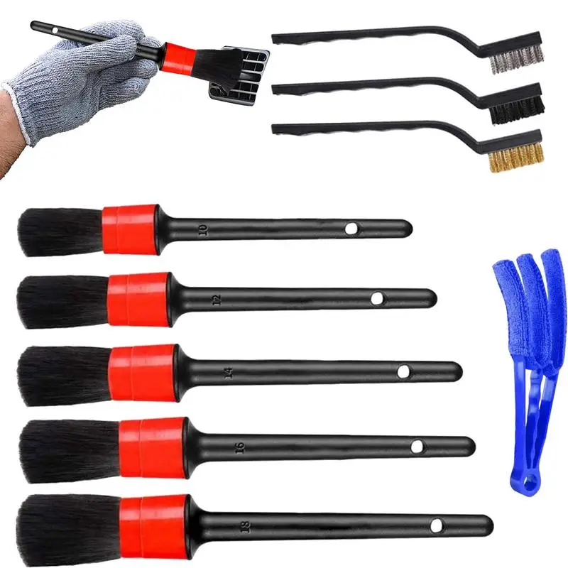 

Car Interior Brush Interior Detailing Brushes Removable Car Wash Cleaning Kit For Dashboard Air Vents Motorcycle Console