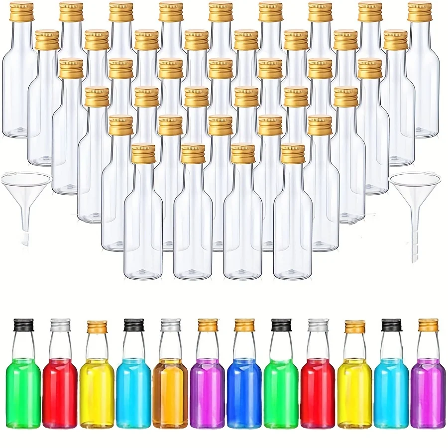 26pcs Fillable Alcohol Mini Liquor Bottles Bulk 0.85oz 1.69oz 3.38oz 5.07oz Small Liquor Bottles for Party Favors, Sauce Bottles