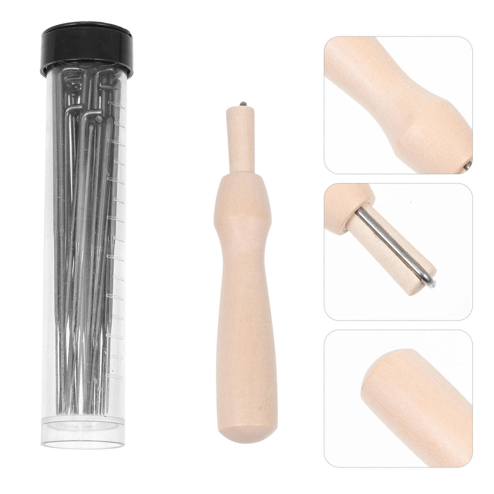 

1 set 1 Set Punch Needle Felting Tool Stainless Steel Wood Wool Felt Craft Diy Needle Felting Supplies Embroidery Tool For Wool