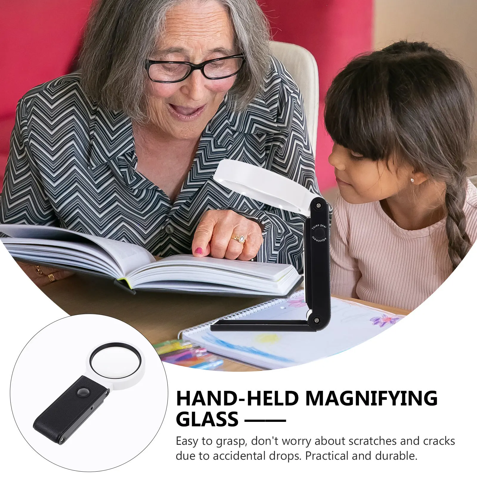 

Children Educational Playthings Handheld Magnifying Glass Durable Practical Light Weight Easy Grasp Insect Observation