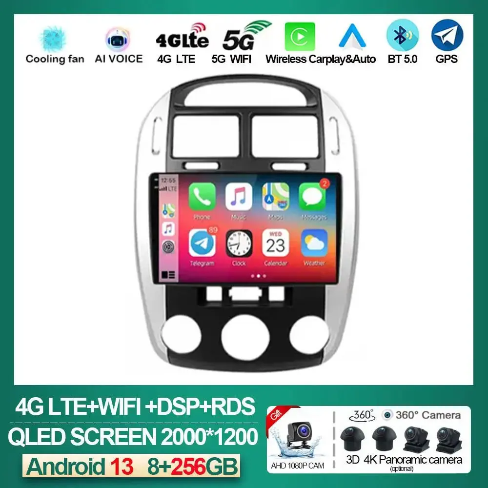 

For Kia Cerato 2004 - 2008 Car Radio Multimedia Video Player Navigation Stereo GPS Android 13 2din 2 din Carplay Auto Navi BT